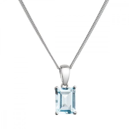 Strieborný náhrdelník s pravým minerálnym kameňom modrý 12092.3 sky topaz