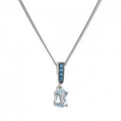 Strieborný náhrdelník luxusný s pravými minerálnymi kameňmi modrý 12082.3 london nano, sky topaz