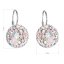 Stříbrné náušnice visací s krystaly Swarovski růžové kulaté 31176.3 Magic Rose