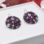 Stříbrné náušnice visací s krystaly Swarovski fialové kulaté 31176.3 Dark Amethyst