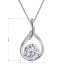 Strieborný náhrdelník so Swarovski kryštálmi fialová kvapka 32075.3 Violet