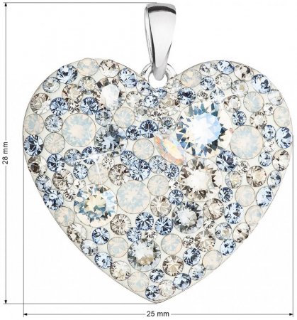 Stříbrný přívěsek s krystaly Swarovski modré srdce 34243.3 Light Sapphire