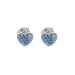 Náušnice modré se Swarovski Elements Srdce Aqua