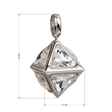 Přívěsek pyramida se Swarovski Elements 34809.1 Krystal
