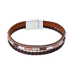 Náramek hnědý textilní 53009.3 brown