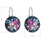 Strieborné náušnice visiace s kryštálmi Swarovski mix farieb okrúhle 31176.4 Galaxy