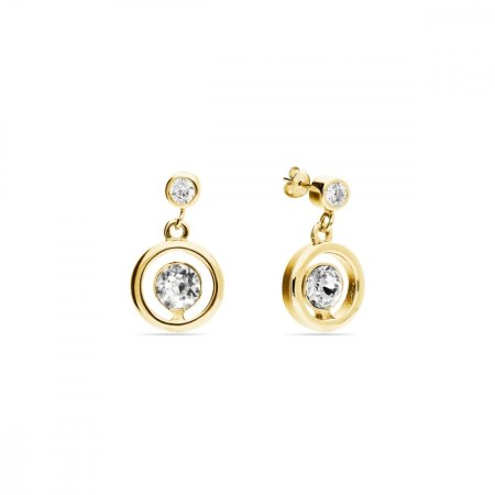 Náušnice číre so Swarovski Elements punctata Gold KCG1088SS18C Krystal