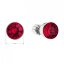 Stříbrné náušnice Swarovski pecka s krystaly červené kulaté 31113.3 Ruby