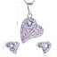 Sada šperků s krystaly Swarovski náušnice, řetízek a přívěsek fialové srdce 39170.3 Violet