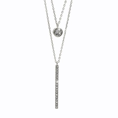 Stříbrný náhrdelník čirý se Swarovski Elements Krystal