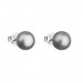 Stříbrné náušnice pecky s šedou říční perlou 21042.3 Grey 8 mm