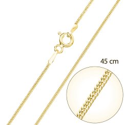 Pozlátená strieborná retiazka plochá dĺžka 45 cm 30015