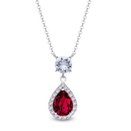 Strieborný náhrdelník s kryštálmi Swarovski Elements Briselle NCP4320SCC Scarlet