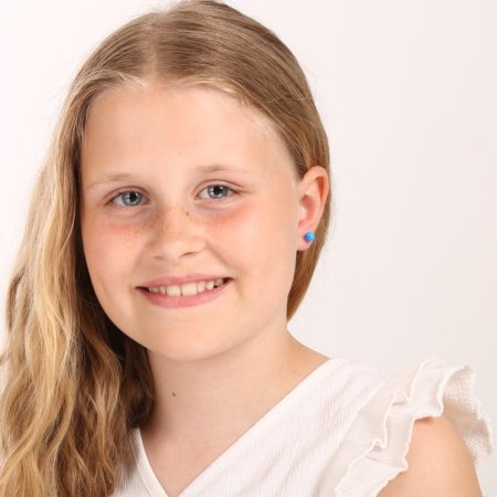 Strieborné náušnice kôstky so syntetickým opálom modré okrúhle 11246.3 Blue s. Opal