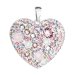 Stříbrný přívěsek s krystaly Swarovski mix barev srdce 34243.3 Magic Rose