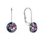 Strieborné náušnice visiace s kryštálmi Swarovski mix farieb malé 31321.4 galaxy