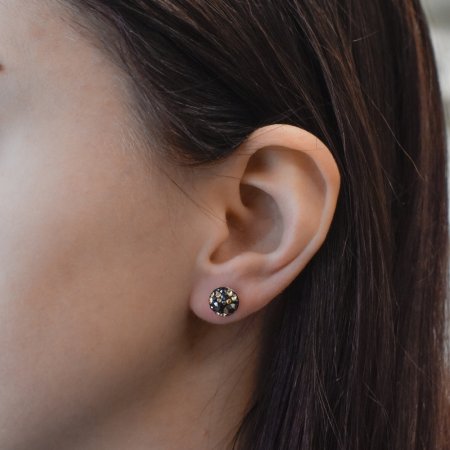 Strieborné náušnice pecka s kryštálmi Swarovski mix farieb okrúhle 31336.4 Colorado