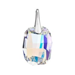 Stříbrný přívěsek s krystaly Swarovski ab efekt obdélník 34254.2 AB
