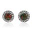 Strieborné náušnice kôstky so zeleno menivým opálom a kryštálmi Swarovski Elements Vitrail Medium Opal
