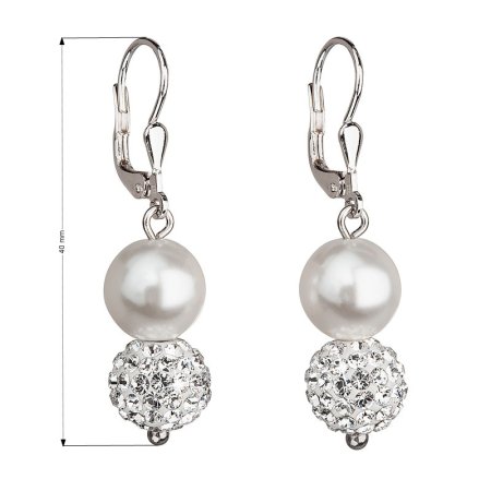 Náušnice so Swarovski Elements 31155.1 Biela
