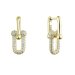 Pozlátené strieborné náušnice elegantné uzle so zirkónmi 11660.1