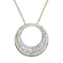 Náhrdelník zlatý so Swarovski Elements koliesko 32026.1 Kryštál Gold