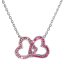 Strieborný náhrdelník s kryštálmi Swarovski srdce ružový 32015.3