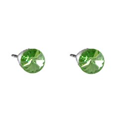 Náušnice zelené se Swarovski Elements tečka Peridot 5 mm