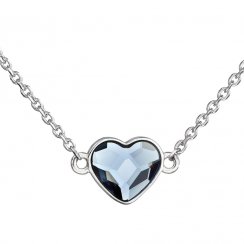 Strieborný náhrdelník s kryštálom Swarovski modré srdce 32061.3 Denim Blue