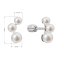 Strieborné náušnice kôstky s tromi bielymi riečnymi perlami 21101.1B