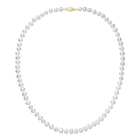 Perlový náhrdelník z riečnych perál so zapínaním zo 14 karátového zlata 922001.1/9271A biely