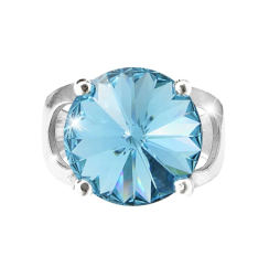 Prsteň so Swarovski Elements Rivoli Aqua 12 mm