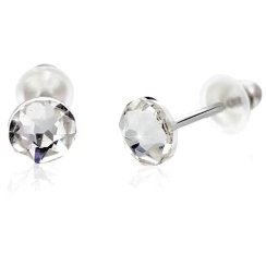 Náušnice se Swarovski Elements bílá tečka Krystal 5 mm