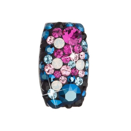 Strieborný prívesok s kryštálmi Swarovski mix farieb obdĺžnik 34194.4 Galaxy