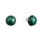 Stříbrné náušnice pecky s pravými minerálními kameny kulaté 11491.3 Malachit