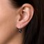 Stříbrné náušnice visací s krystaly Swarovski černý ovál 31276.3 Graphite