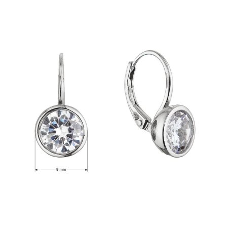 Strieborné náušnice s okrúhlym zirkónom 11641.1