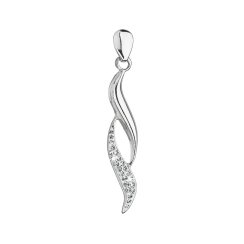 Strieborný prívesok so Swarovski kryštálmi biela vlnka 34256.1 Krystal