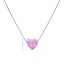 Stříbrný náhrdelník se syntetickým opálem růžové srdce 12048.3 Pink s. Opal