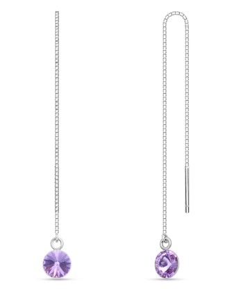 Prevliekacia retiazkové náušnice so Swarovski Elements Puntin KWK1122SS29V Violet