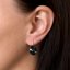 Strieborné náušnice visiace s kryštálmi Swarovski čierny ovál 31275.3 Graphite