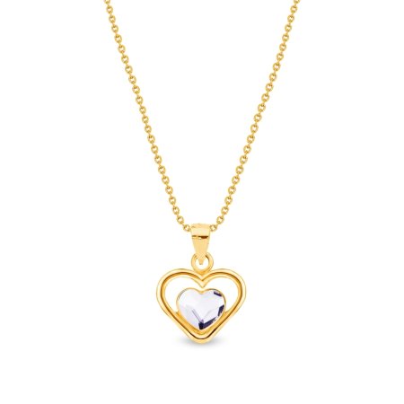 Náhrdelník pozlacený se Swarovski Elements Sweetheart NMG28086C Krystal - Velikost: S