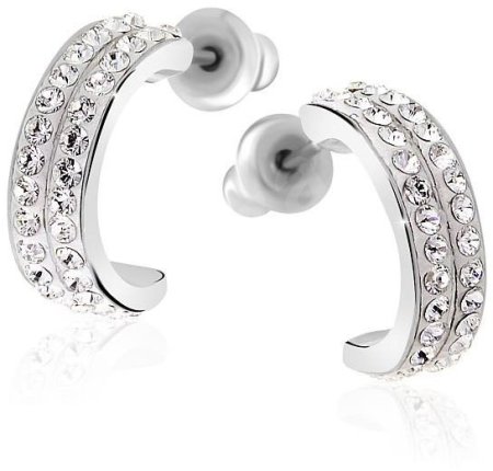 Náušnice čiré se Swarovski Elements kruhy Krystal