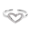 Prsteň číry so Swarovski Elements srdce Krystal