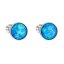 Stříbrné náušnice pecky se syntetickým opálem modré kulaté 11001.3 Blue s. Opal