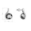 Strieborné náušnice kôstky so Swarovski kryštálmi čierne 31313.5 Hematite