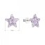 Stříbrné náušnice pecky s křišťály Preciosa fialové hvězdičky 31312.3 Violet
