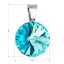 Strieborný prívesok s kryštálmi Swarovski modrý okrúhly-rivoli 34112.3 Light Turquoise