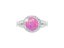 Strieborný prsteň s okrúhlym růžovým opálom a kryštálmi Swarovski Light Fuchsia veľký