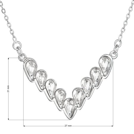 Strieborný náhrdelník s kryštálmi Swarovski biely 32067.1 Krystal